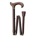 Hopfällbar käpp softgrip Gastrock brun derby aluminium resekäpp bronsfinish