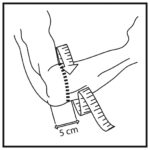 Instruktion för att mäta armbågsomkrets med måttband