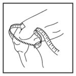 Instruktion för att mäta knäomkrets med måttband