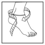 Instruktion för att mäta ankelomkrets med måttband