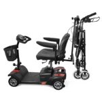 Mobilitetsskoter med rollator upphängd i RBP rollatorhållare