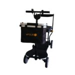 Korg monterad på eFOLDi Lite elscooter, sedd framifrån på styrstången