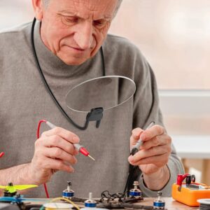 Rund lupp med svart halsrem från annan vinkel