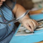 Rund lupp närbild på linsen