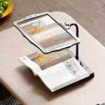 Svart bordsmodell av lupp sedd från sidan