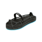 Camp Scandinavia OPED EVENup skoförhöjning – svart gummi-sula med EVENup-rem och turkos halkskyddsundersida