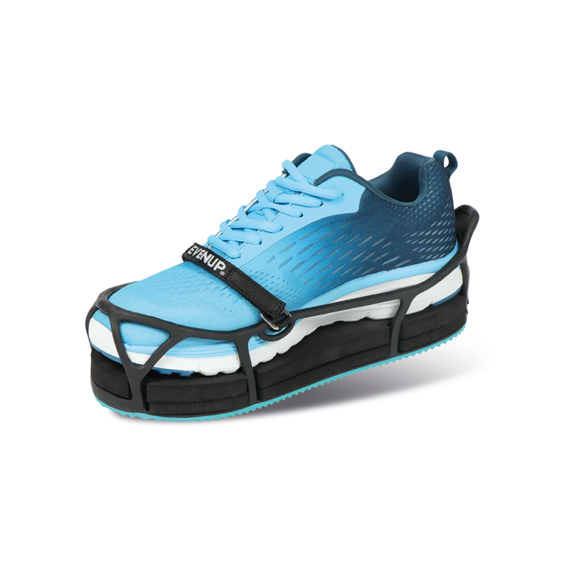 Svart skoförhöjning ovanifrån med rem