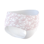 Vit engångstrosa med ljusrosa blommönster och låg midja i hipsterstil