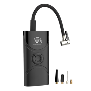 RBP Smart Pump luftpump och kompressor i svart med digital display och fyra adaptrar
