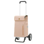 Andersen Shoppingvagn Alu Star Lissa i sand med vattenavvisande quiltad säck och 20 cm silverhjul