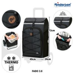 Fado 3.0-väska svart med fliklock och förficka