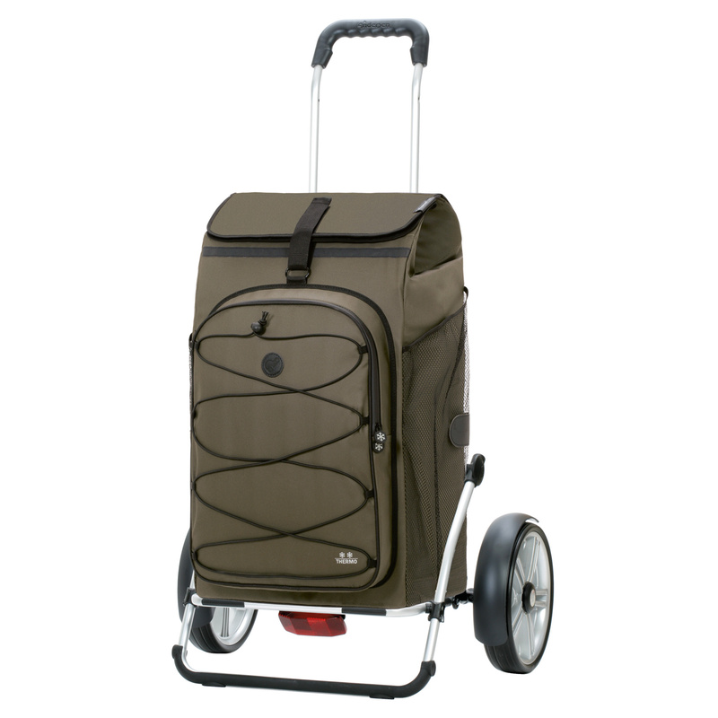 Andersen Shoppingvagn Royal Plus Fado oliv – komplett vagn med 25 cm kullagerhjul