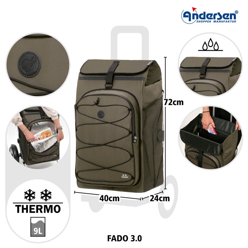 Fado 3.0-väska oliv med fliklock och förficka