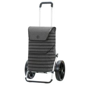 Andersen Shoppingvagn Royal Jelke 29 cm i antracit med svarta ränder och whisper kullager-hjul