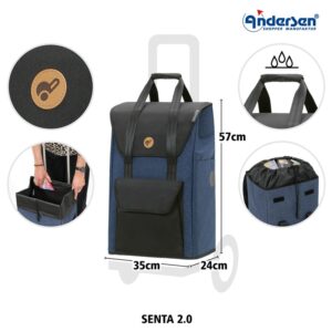 Blå Senta 2.0 väska sett snett framifrån
