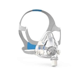 AirFit F20 helmask utan magneter – komplett mask med grått huvudband, genomskinlig mjukdel och knärör
