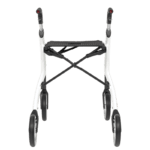Trust Care Lets Be Free i vitt, bakifrån Vit rollator bakifrån med sits och fällbart kryssbeslag