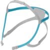 Huvudband Nova Nasal i grått och turkost med bakstycke, SwingFit-huvudband som reservdel till F&P näsmask för CPAP-behandling vid sömnapné